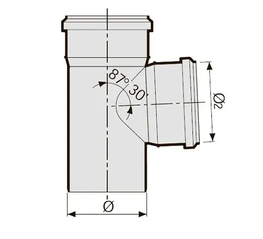 Купить Тройник Sinikon 110х110 мм, 87 градусов, СТАНДАРТ 508029.R